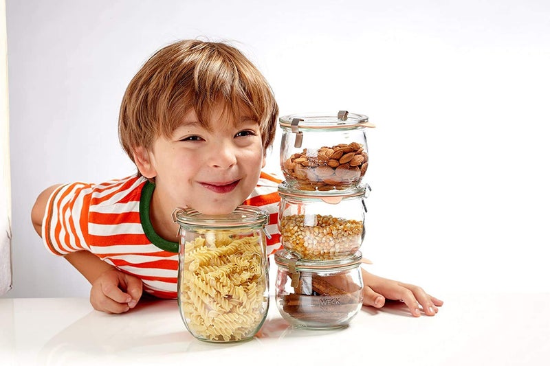 Weck Tulip Jar Rubber Sole & Two Metal Clamps Food Storage Jar Round Preserve Container Clear Preserving Seal Wire Clip Fastening Kitchen Canning Cereal Sugar Beans Spice - 33.8 fl. oz Single 1 liter - Image 4
